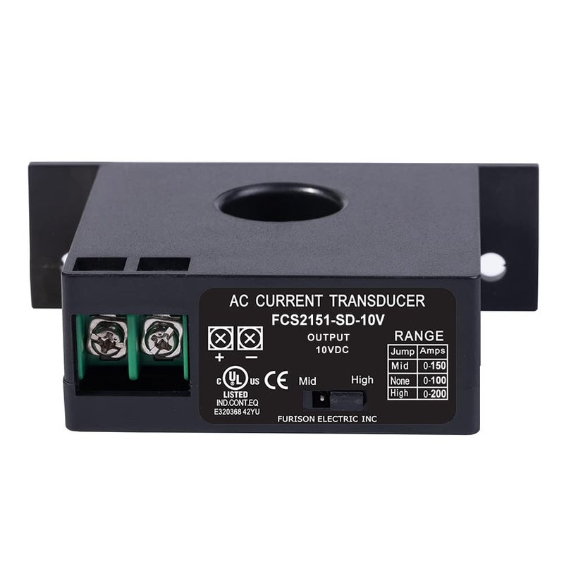 nodehawk Current Transmitter, FCS2151-SD-10V Current Transducer Transmitter Transformer Sensor AC Current Converter 0-200A - Image 1
